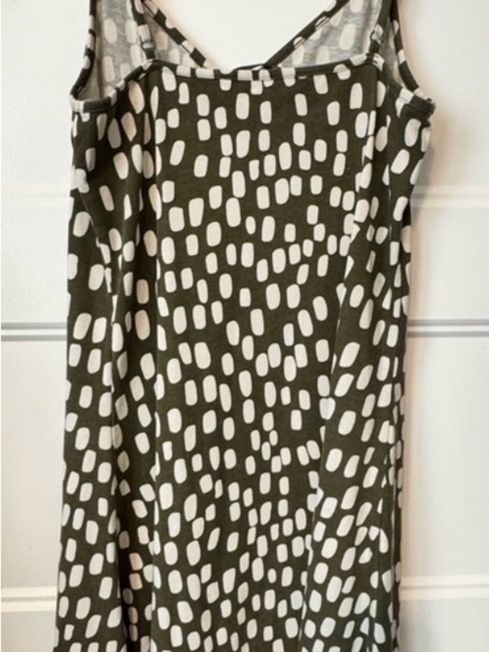 Vero Moda Green Slip Dress XS Spotted Print Adjustable Straps Minimal Midi - Picture 3 of 6